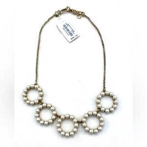 J. Crew Gold Pearl Circle-Link Necklace